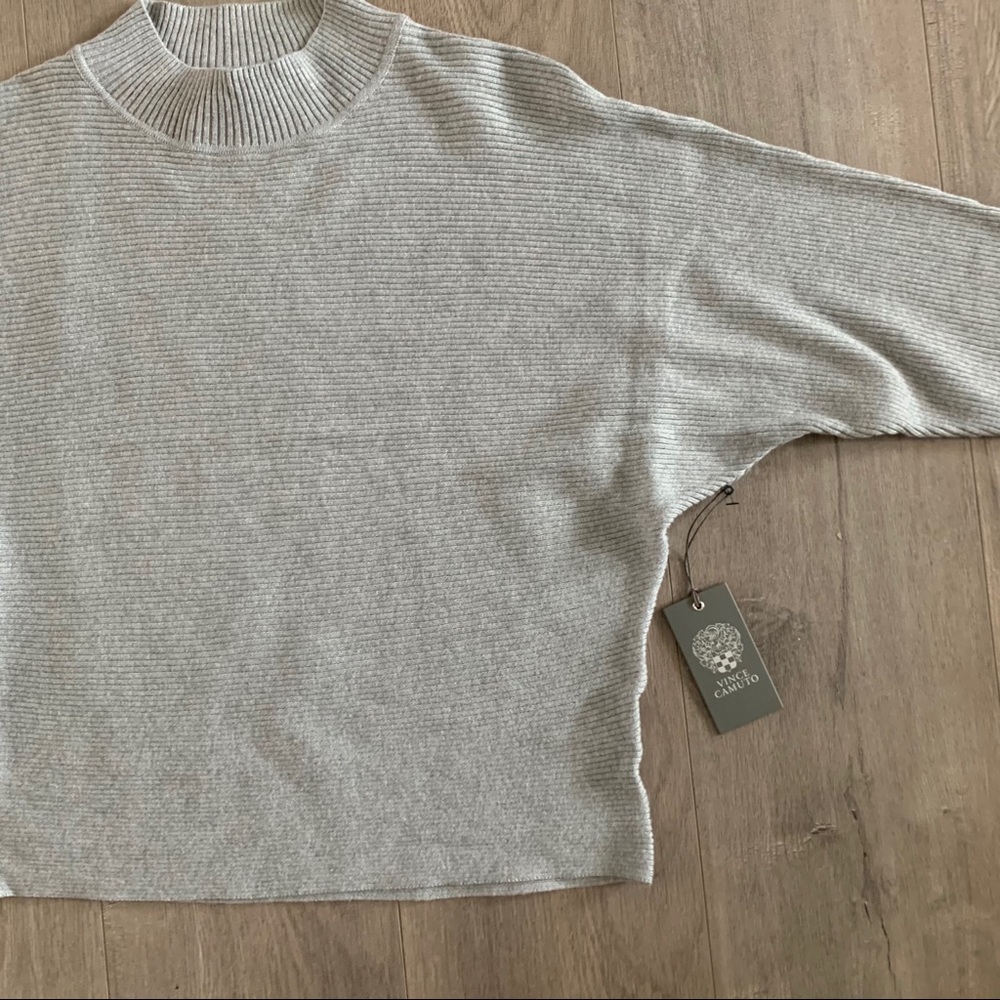 Vince Camuto Gray Long Sleeve Sweater Women’s S. T - Picture 4 of 9
